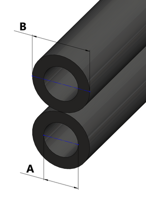 Twin tube for air passage (Ø7mm x Ø14mm)